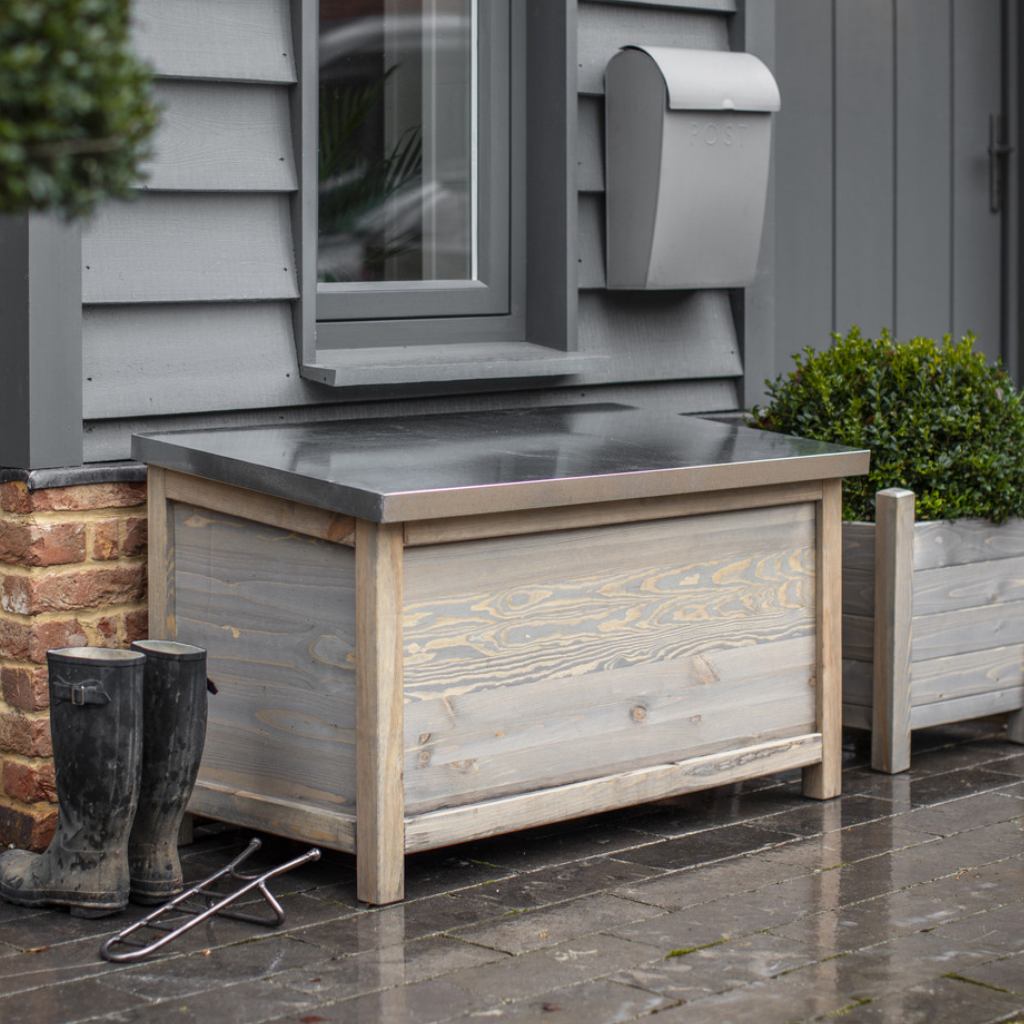 Outdoor storage wooden box deals