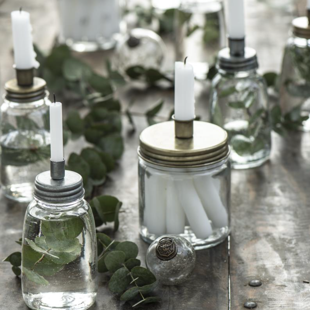 Glass candle holder with lid deals