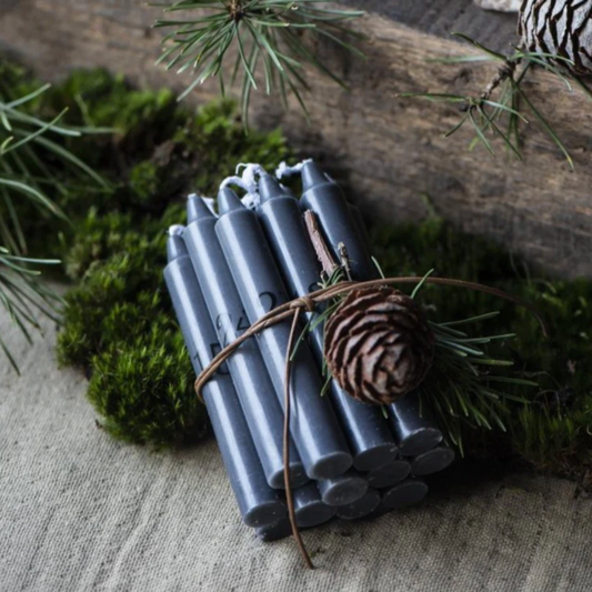 Slim Tapered Charcoal Advent Candles