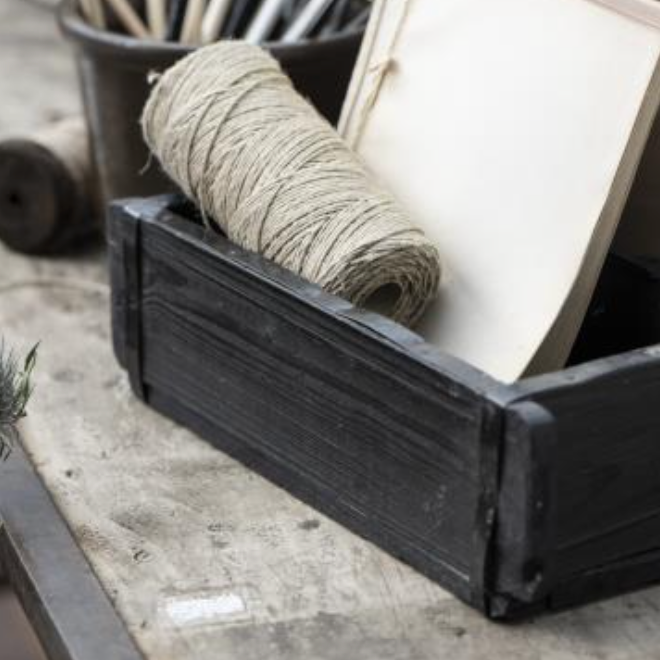 Black Vintage Wooden Storage Box