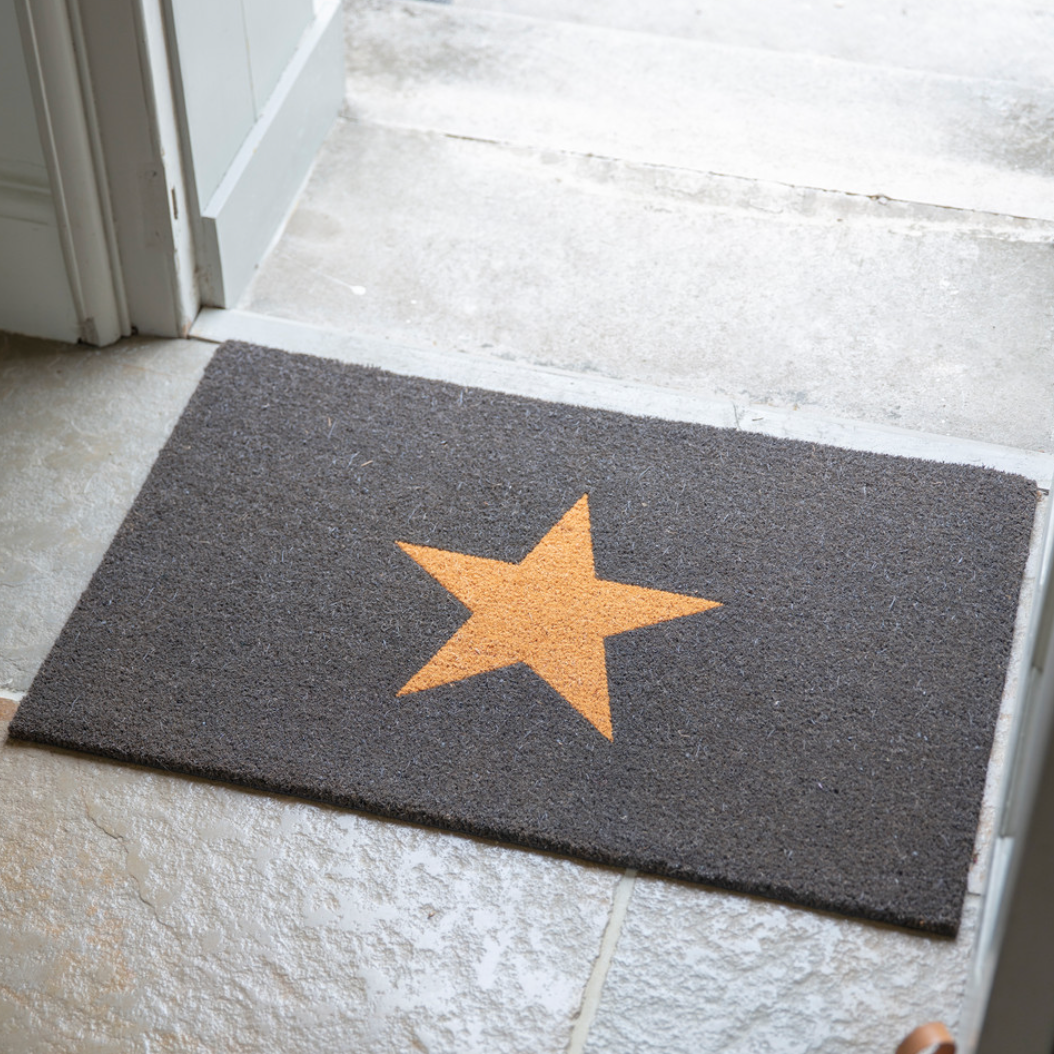 Charcoal Star Doormat - Various Sizes