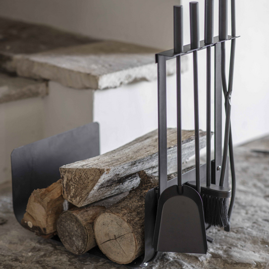 Steel Log Holder And Tool Set