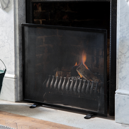 Matt Black Rectangular Firescreen