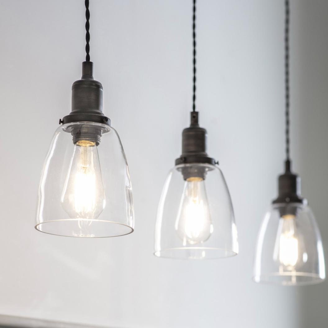 Trio of Hoxton Domed Pendant Light - Various Colours