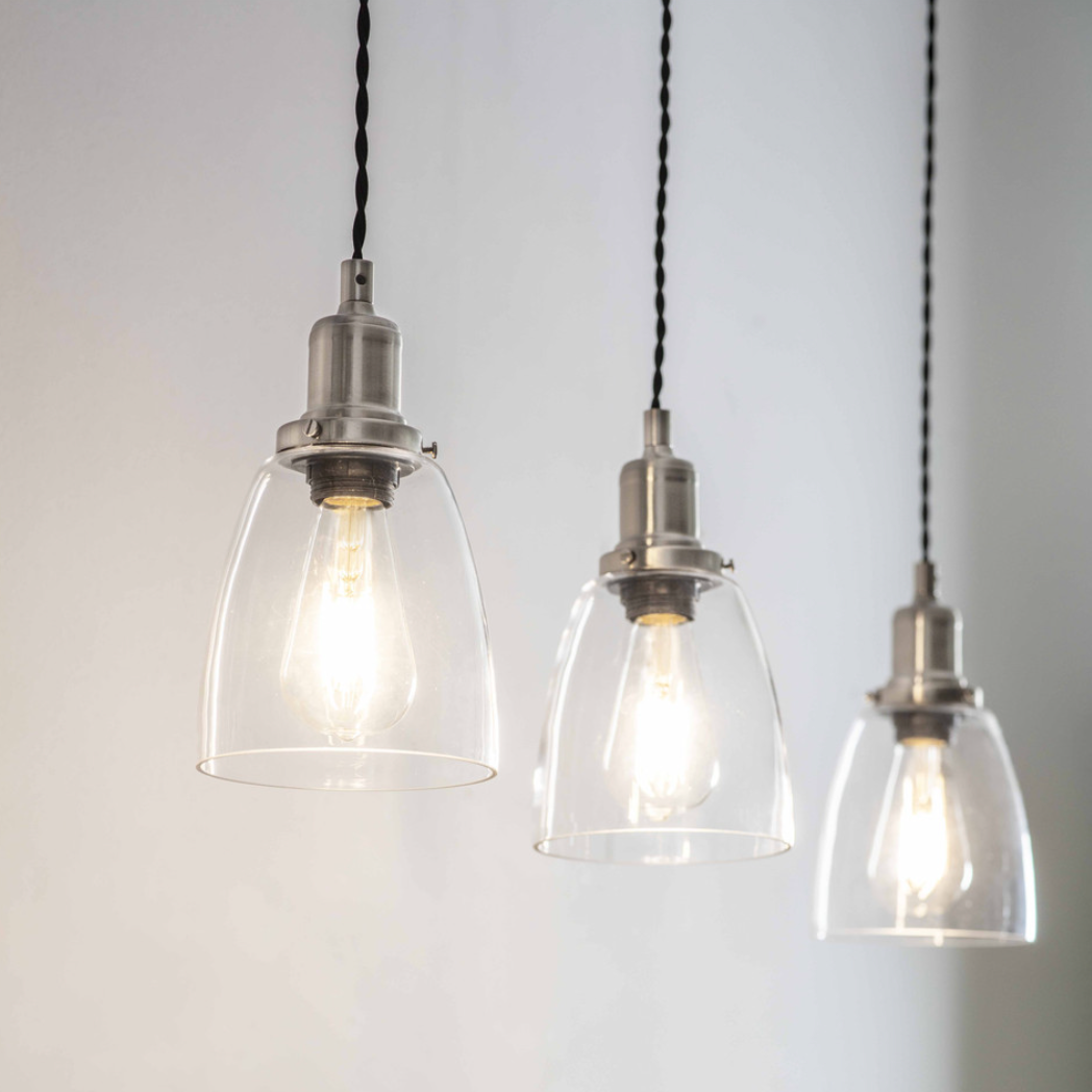 Trio of Hoxton Domed Pendant Light - Various Colours